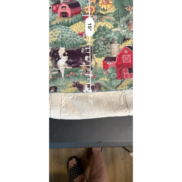 Tote Shoulder Bag Farmland Tapestry Scene Lined 20x15 - Picture 7 of 8